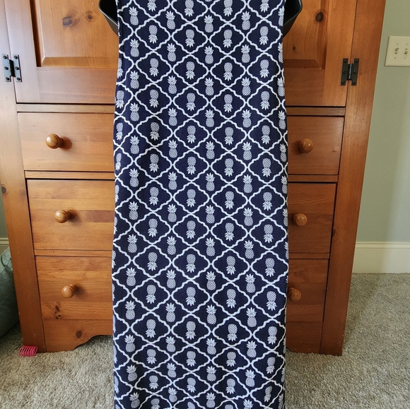 Crown & Ivy Navy and White Pineapple Dress - L - Picture 2 of 5
